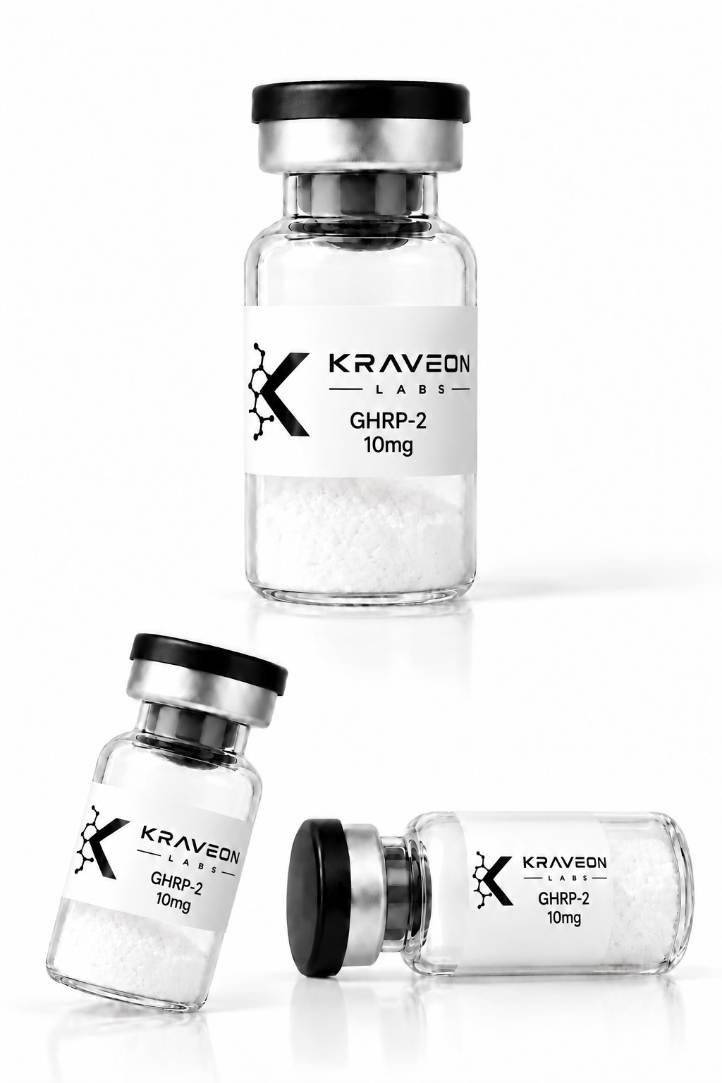 Kraveon Labs GHRP-2 10mg vial triptych