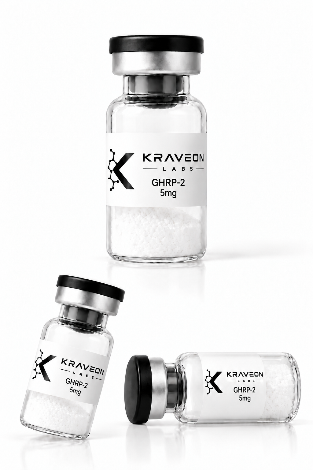 Kraveon Labs GHRP-2 5mg vial triptych