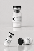 Kraveon Labs Retatrutide / Cagrilintide Blend 10mg black-cap vial triptych