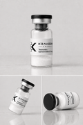 Kraveon Labs Tesamorelin / Ipamorelin Blend 17mg black-cap vial triptych